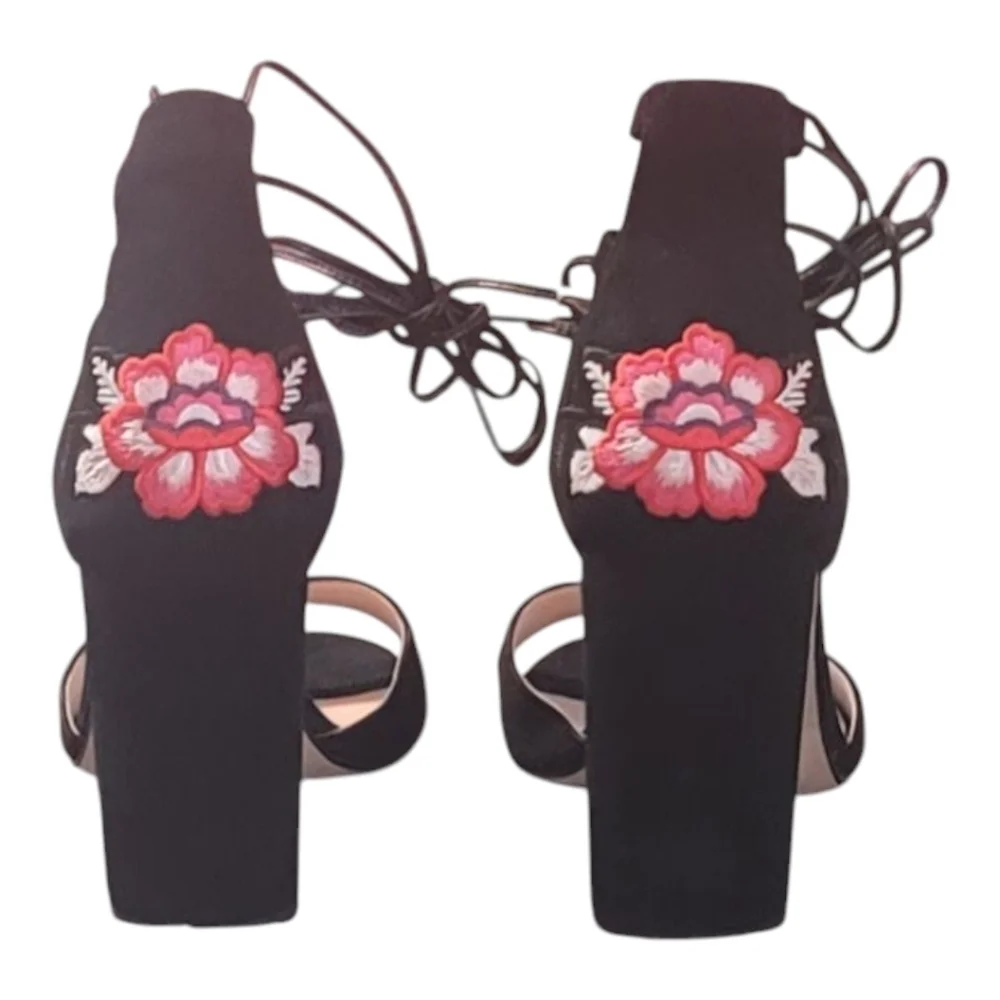Kate Spade New York Oasis Lace Up High Heel Sandals - 10M - Black Suede - NWOT